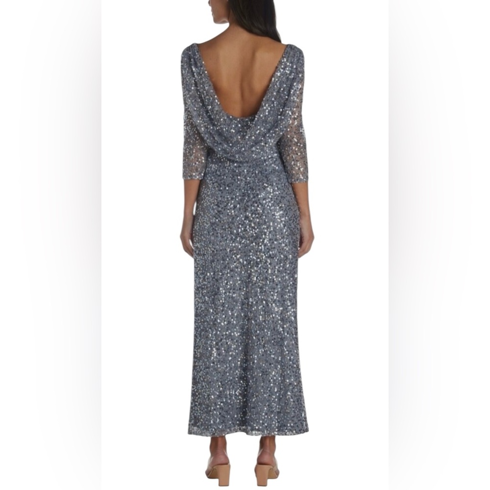 Pissaro Nights Sky Blue sequin dress 6P NWT mother bride bridesmaid wedding